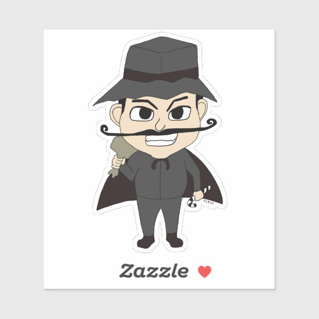 Pegatina villano navidad (Hoja)