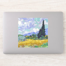 Pegatina Vincent Van Gogh - Campo de trigo con cipreses