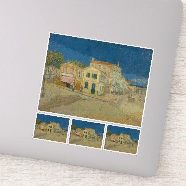 Pegatina Vincent Van Gogh, La Casa Amarilla, La Calle (Detalle)