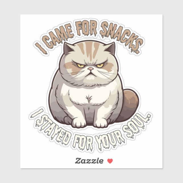 Pegatina Vine por bocadillos, quédate para tu meme Soul Cat (Hoja)