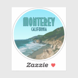 Pegatina Viñeta de la Costa del Pacífico de Monterey