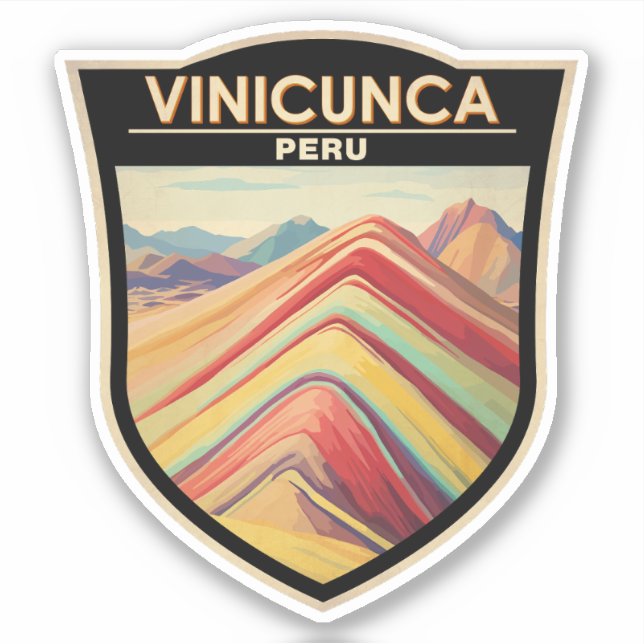 Pegatina Vinicunca Perú Viaje a Viaje Vintage (Anverso)