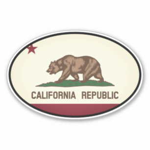Pegatina vinílico de la República de Oval Californ
