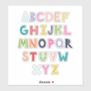 PEGATINA VINÍLICO DE LOS NIÑOS: GRÁFICO DE ALFABET