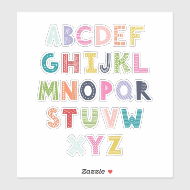 PEGATINA VINÍLICO DE LOS NIÑOS: GRÁFICO DE ALFABET (Hoja)