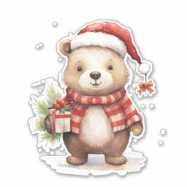 Pegatina vinílico de oso de nieve suave