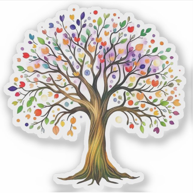 Pegatina vinílico del árbol de la vida (Anverso)