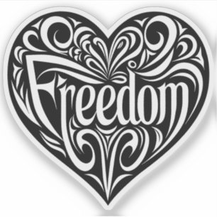 Pegatina vinílico del corazón de la libertad