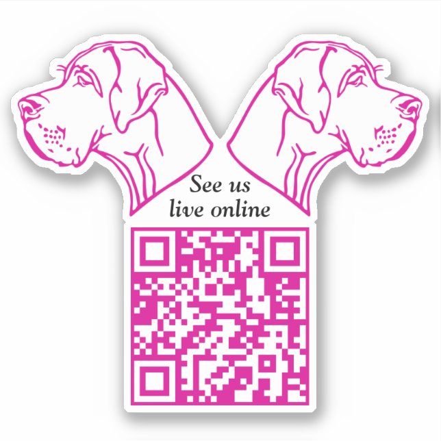 Pegatina Vinilo código QR Gran Danés  (Anverso)