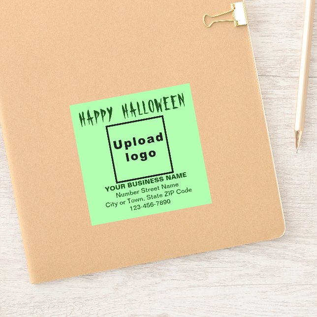 Pegatina Vinilo Cuadrado Verde Claro de Halloween para Nego (Cuaderno)