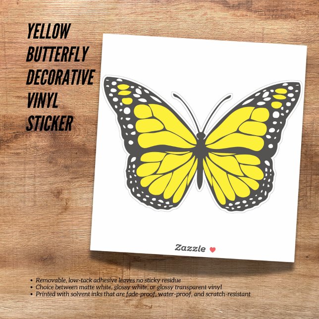 Pegatina Vinilo decorativo de mariposa amarilla (The Butterfly Studio
🌟 Yellow Butterfly Decorative Vinyl🦋 Sticker)