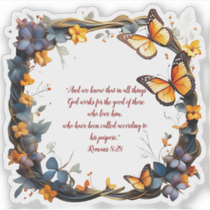 Pegatina Vinilo Floral Personalizable Verso de Bib Personal