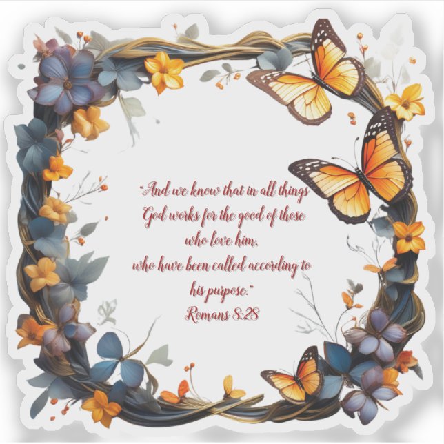 Pegatina Vinilo Floral Personalizable Verso de Bib Personal (Anverso)