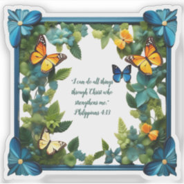 Pegatina Vinilo personalizable con estampado floral y versí