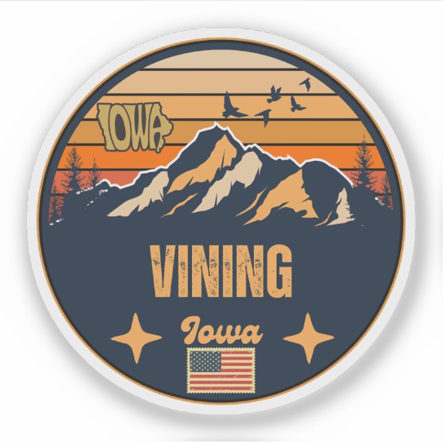 Pegatina Vining, Iowa (Anverso)