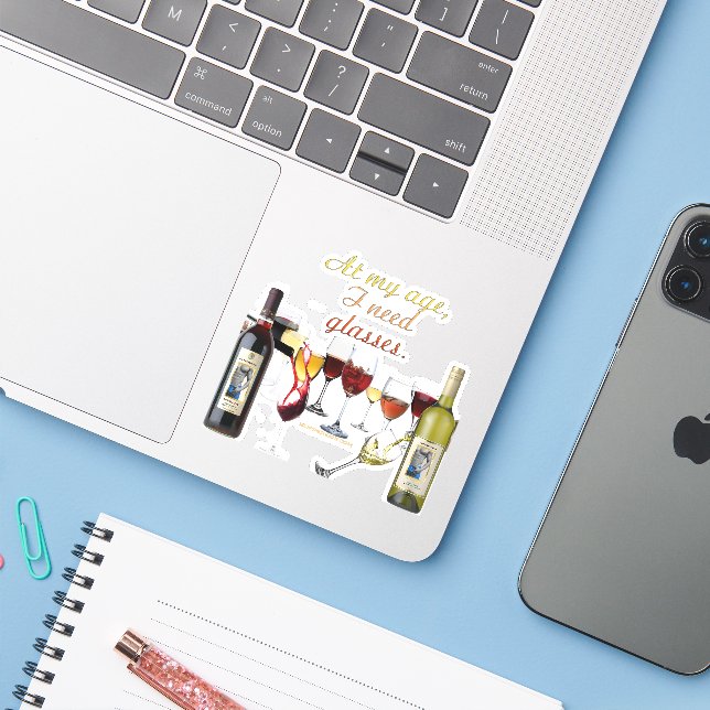 Pegatina Vino de SlipperyJoe's Wine Glasses vino fermentado (Ordenado portátil con iPhone)