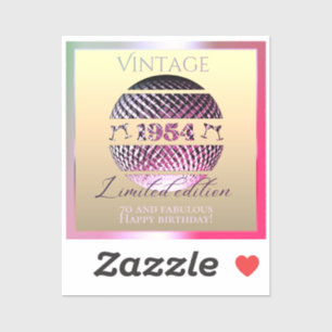 Pegatina Vintage 1954 70th cumpleaños regalos Favor Tags