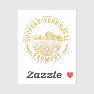 Pegatina Vintage Apoye a sus agricultores locales Agrícolas