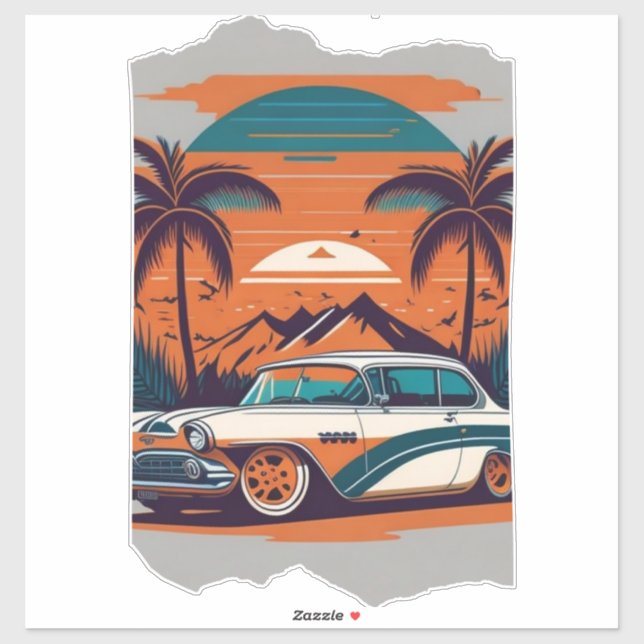 Pegatina Vintage-Autoträume (Hoja)