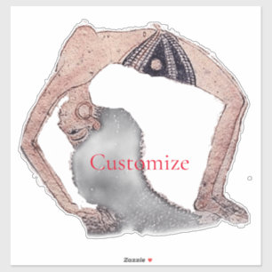 Pegatina Vintage Backbend Yoga Pose Thunder_Cove