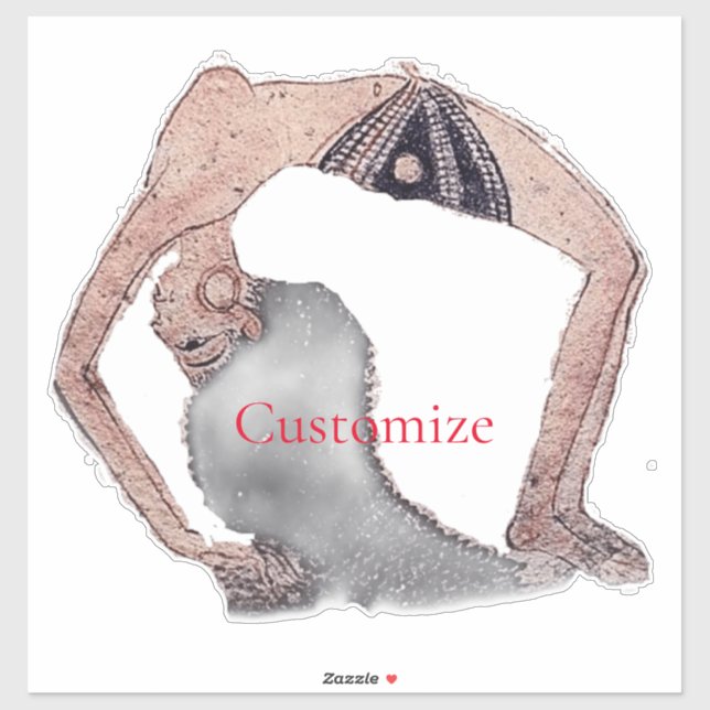 Pegatina Vintage Backbend Yoga Pose Thunder_Cove (Hoja)