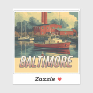 Pegatina Vintage Baltimore Maryland