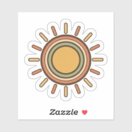 Pegatina Vintage Boho Sun Sticker – Retro Minimal Earthy