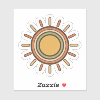 Pegatina Vintage Boho Sun Sticker – Retro Minimal Earthy 