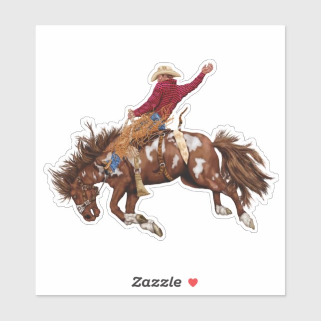 Pegatina Vintage bronco rider (Hoja)