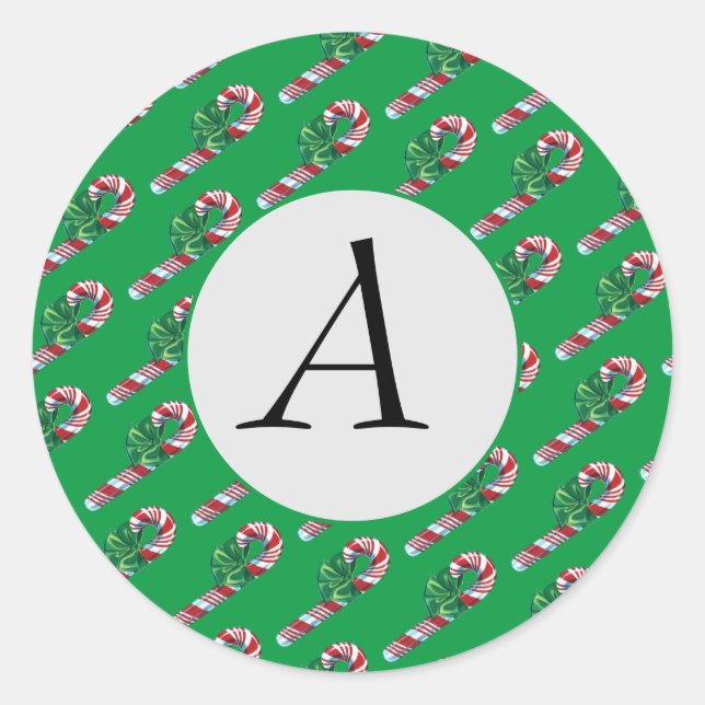 Pegatina Vintage Candy Cane (Anverso)