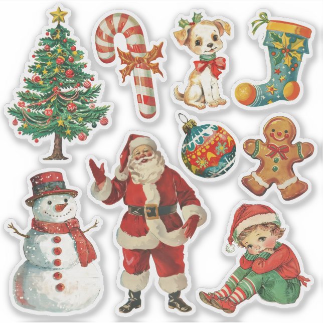 Pegatina Vintage Christmas (Anverso)