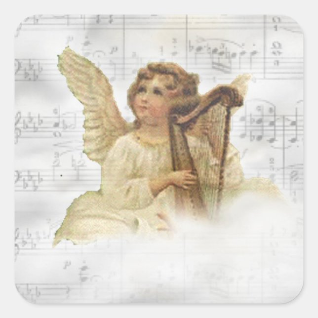 Pegatina Vintage Christmas Angel (Anverso)