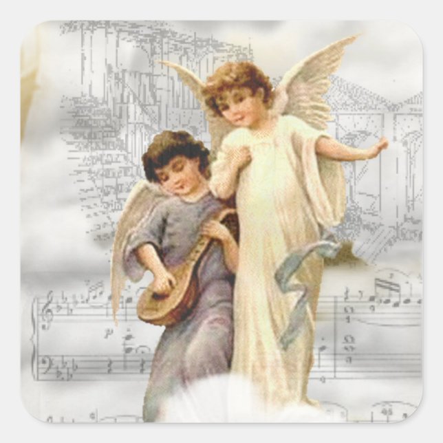 Pegatina Vintage Christmas Angels (Anverso)