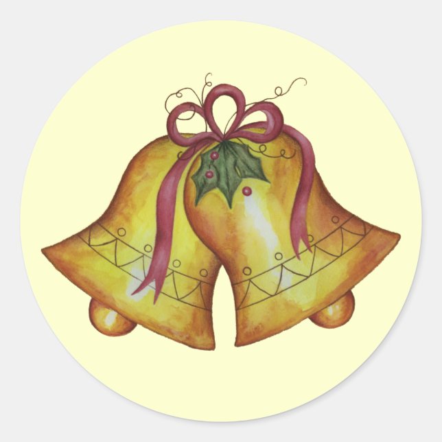 Pegatina Vintage Christmas Bells (Anverso)