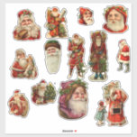 Pegatina Vintage Christmas Santa Claus Vignettes<br><div class="desc">Encantadores y vintage amigos de Navidad en una hoja de pegatina para todos tus proyectos de artesanía,  envoltura y envío de correos. Kisscut vinílico de 14" x 14".</div>