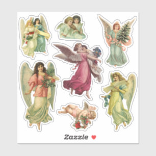 Pegatina Vintage Christmas, Victorian Angels