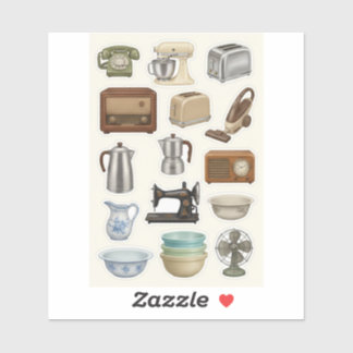 Pegatina Vintage Classic Home Appliances Sticker Sheet