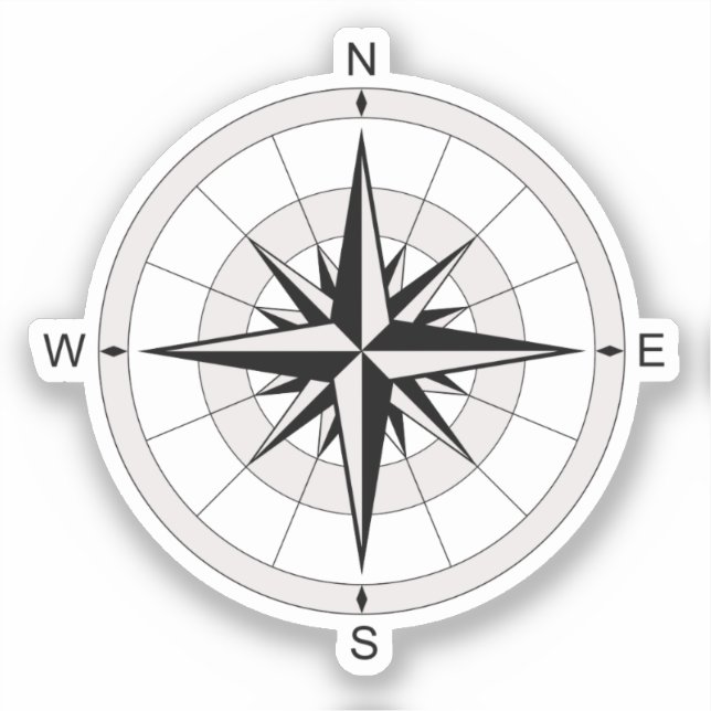 Pegatina Vintage Compass Rosa (Anverso)