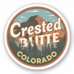 Pegatina vintage crested butte colorado montaña al aire lib