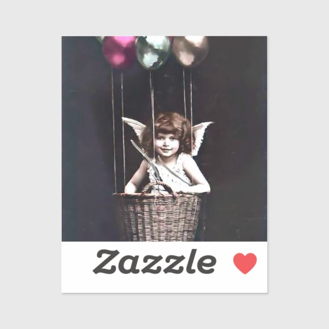 Pegatina Vintage Cupido (Hoja)