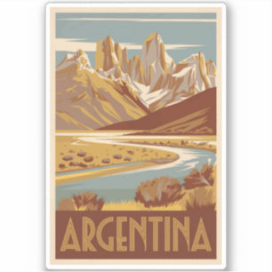 Pegatina Vintage de arte de viajes de Argentina