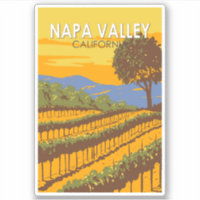 Vintage de arte de viajes de Napa Valley Californi