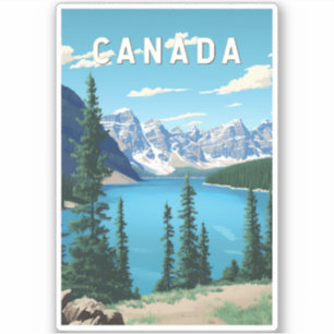 Pegatina Vintage de arte de viajes en Ilustracion de Canadá