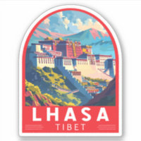Vintage de arte de viajes en Tibet
