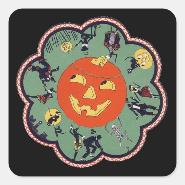 Pegatina Vintage de Halloween (Anverso)