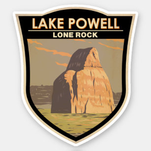 Pegatina Vintage del arte de viajes del rock de Powell Lone
