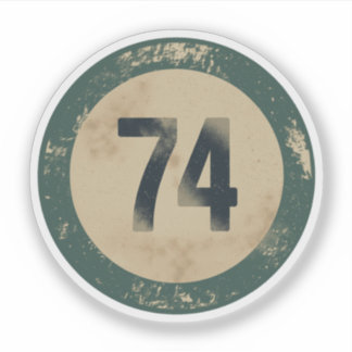 Pegatina Vintage Distressed Number 74
