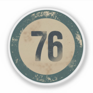 Pegatina Vintage Distressed Number 76