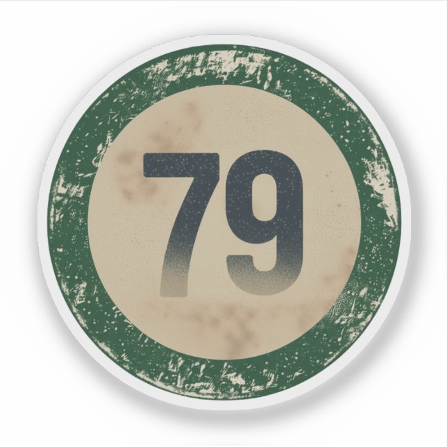 Pegatina Vintage Distressed Number 79 (Anverso)