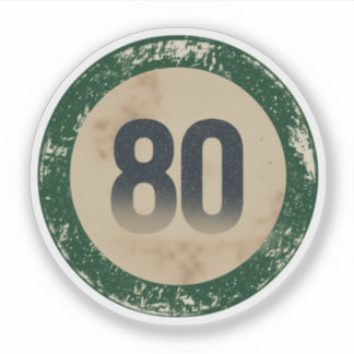 Pegatina Vintage Distressed Number 80
